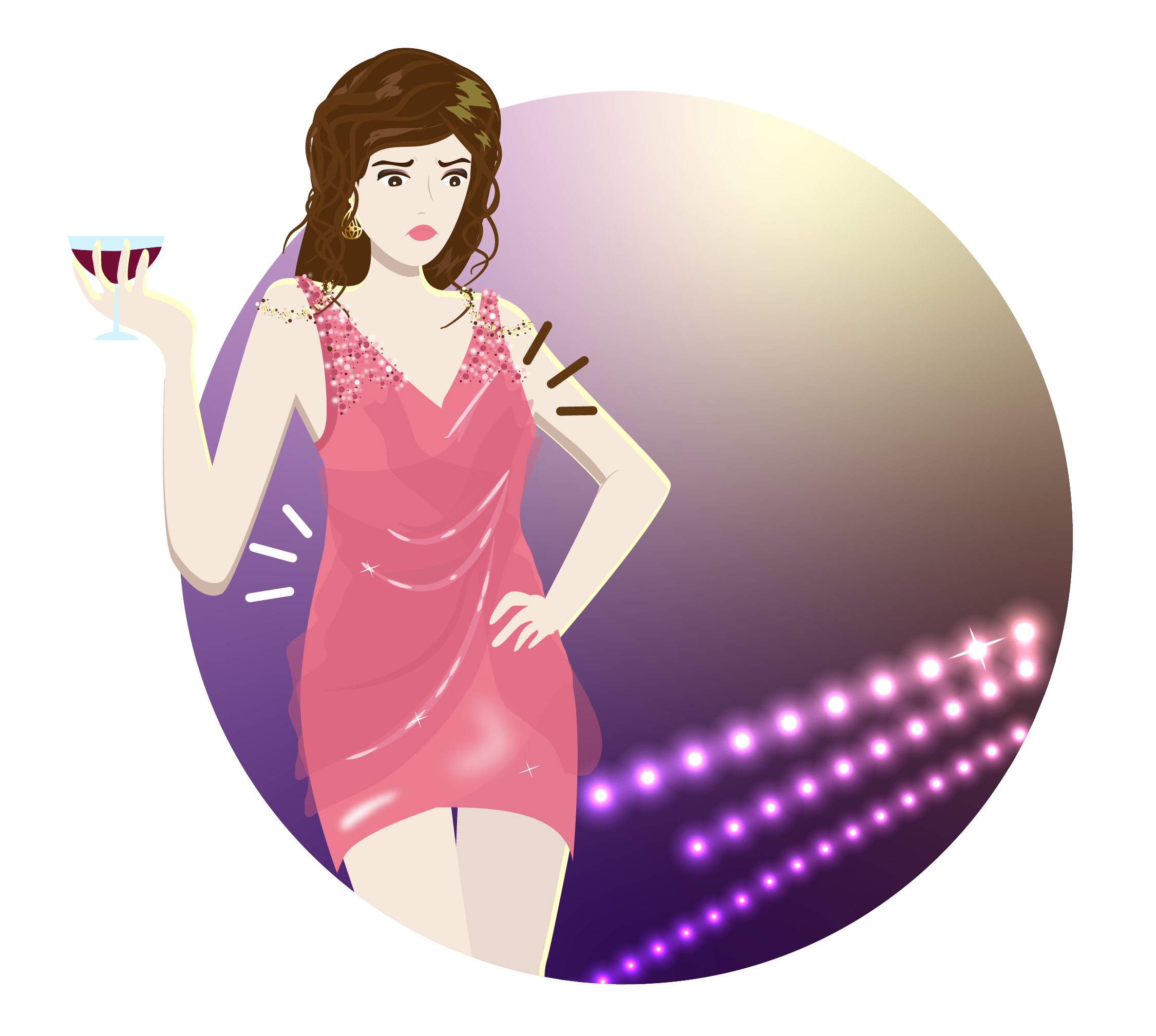 party girl with adjusted bra and girdle